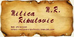 Milica Ripulović vizit kartica
